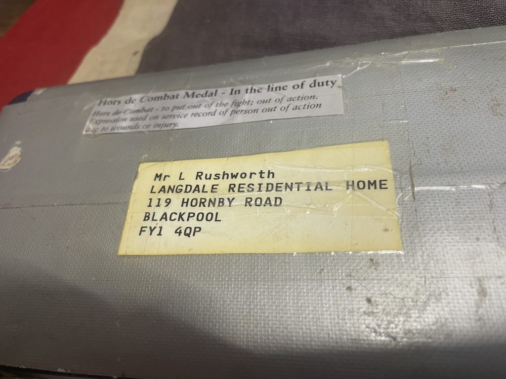 WWII group of 4 with Hors De Combat Medal. Rushworth. Blackpool