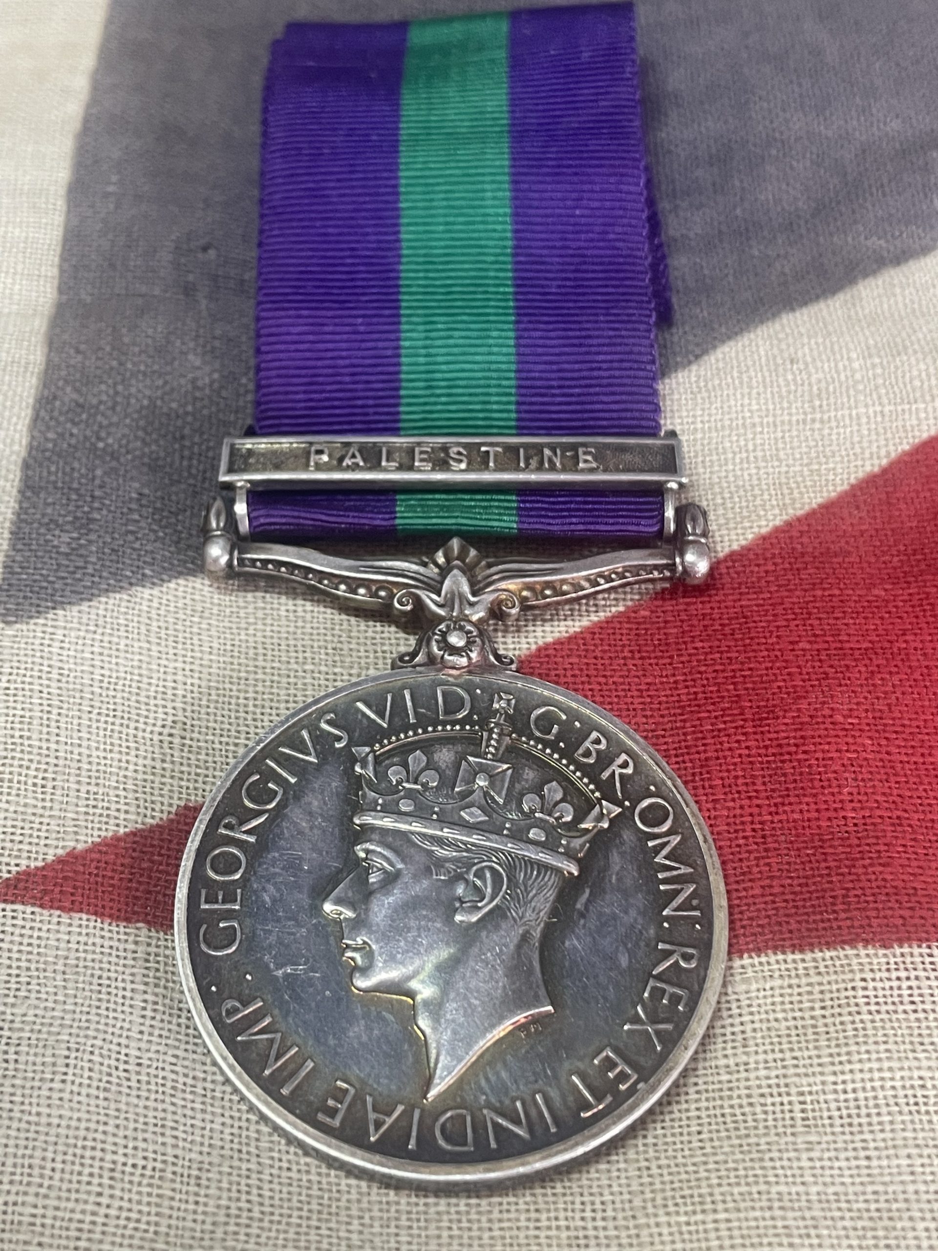 KGVI Palestine General Service Medal Clark Royal Signals South West 