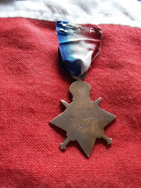 1914 Star. Samuel Walker. 8th DAP, Division Ammunition Park. Lived Shepherds Bush. Wounded 23rd October, Passchendaele. - Image 2