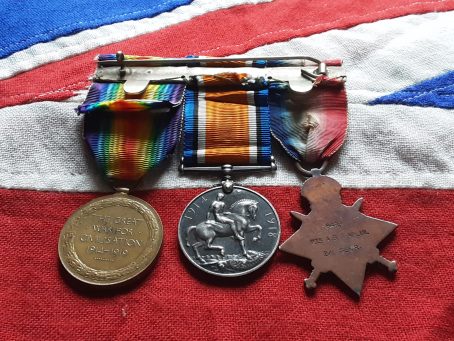 1914 Trio. Arthur Basil Chaplin 2nd Essex. Wounded & discharged 1914. Born Halstead - Image 5