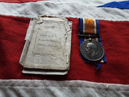 Boxed sole entitlement BWM. Engineman Frederick Augustus Hamby. Lowestoft. Royal Naval Reserve.