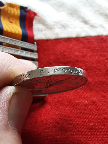 6 clasp QSA. Boer War Medal. F Woods 14th Hussars - Image 2