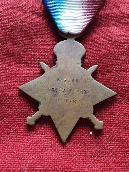 1915 Star. John Seaby. Bedfordshire Reg & 2nd Garrison Bn Suffolk Reg. Discharged 1916. - Image 2