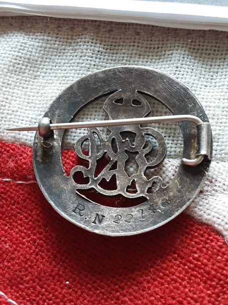 WWI Royal Navy Silver War Badge. Joseph Thomas Fancy. Landport, Hampshire. - Image 2