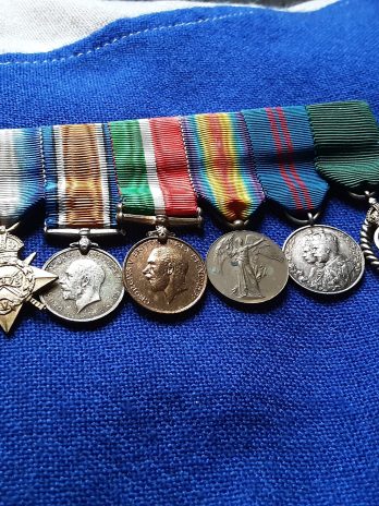 Period miniature WWI group. Captain WRD Irvine. R N R. Captain of Laconia & Aurania. Torpedoed