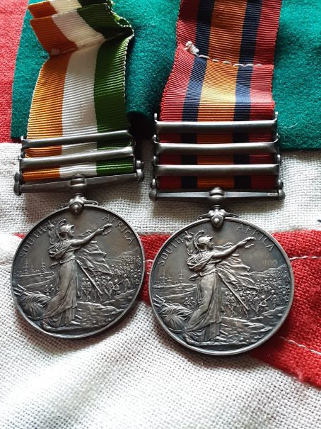 Boer War Pair Bomb Cr Mr George F McLelland Brown 39th Battery Royal Field Artillery. Barony, Glasgow. - Image 9