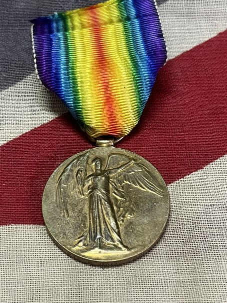 WWI Victory Medal. Hall. Scottish Rifles, later attached to 1st Turkish POW Compound.