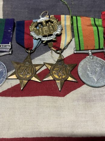 WWII grouping with pre war Palestine GSM. Pyrah. Essex Regiment.