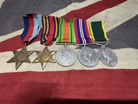 WWII group with Territorial Efficiency Medal Hadley 114th Field Regiment RA. Birmingham.