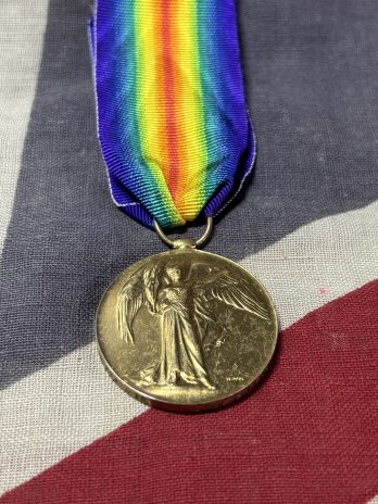 WWI Casualty Victory medal. Brown. Bedford Regiment. KIA 1915. Tyne Cot. Datchworth, Beds.
