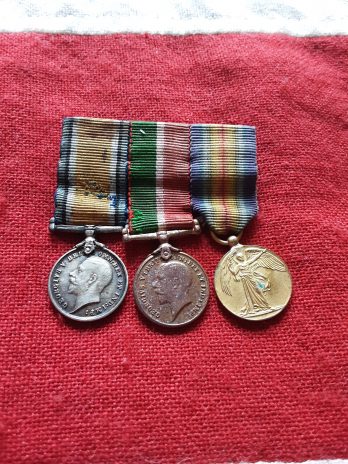 Period miniature British War Medal, Victory & Mercantile Marine
