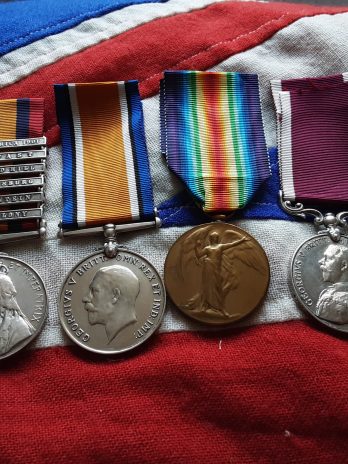 6 clasp QSA, WWI Pair & LSGC. Captain Harry J Barnham Kings Shropshire Light Infantry & RAF. Born Allahabad, India