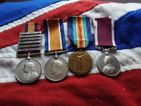 6 clasp QSA, WWI Pair & LSGC. Captain Harry J Barnham Kings Shropshire Light Infantry & RAF. Born Allahabad, India