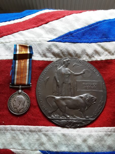 BWM & Plaque. 1st Devons. Frederick Jackman. Egg Buckland. Morval, Somme.