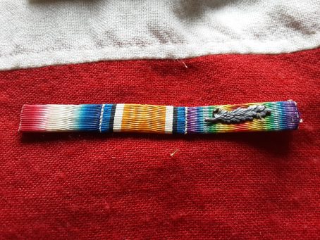 1914 Trio. Ribbon bar. MID. Mentioned in Dispatches oakleaf WWI