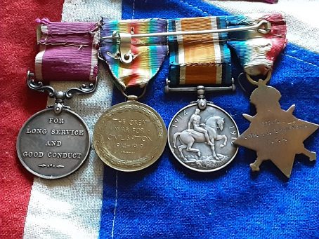 1915 Trio & LSGC. Shoesmith Edward JG Honeybun. 5th Brigade Royal Field Artillery. Weymouth, Dorset - Image 2