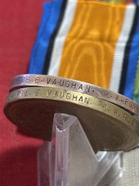 1914 Mons Trio. Vaughan. 4th Bn Royal Welsh Fusiliers. Denbighshire, North Wales - Image 3