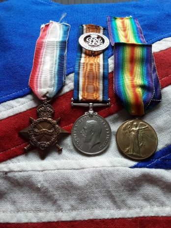 WWI Trio & SWB. 7th KSLI. Thomas Davies. Died 1917. Oswestry, Shropshire.