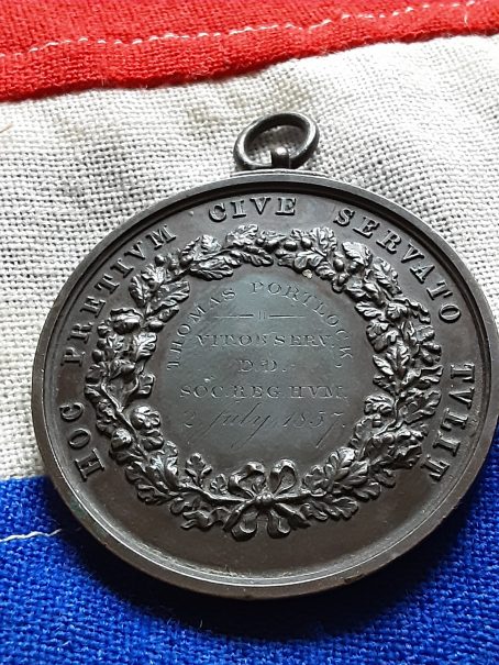 Royal Humane Society Medal & ephemera. 1857. Thomas Portlock. Iffley Lock, Oxford - Image 3