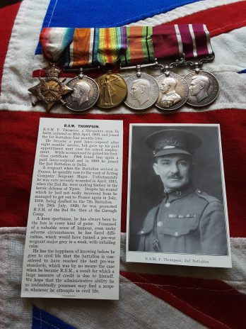WWI/WWII LSGC & MSM group. Warrant Officer. Frank Thompson. KSLI. Wounded. Radnor