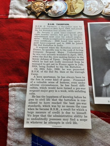WWI/WWII LSGC & MSM group. Warrant Officer. Frank Thompson. KSLI. Wounded. Radnor - Image 3