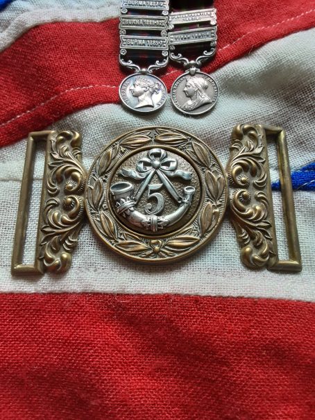 Attributed Victorian Period Miniatures & Belt Buckle . Lieut Col A D C Pond .5th Bengal Infantry. - Image 2
