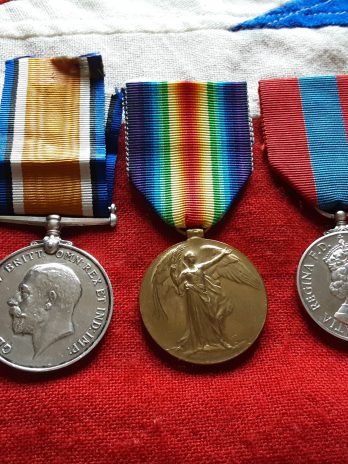 WWI Pair with ISM. Frank Stephens. RMLI & RND. POW. Devonport. Naval storeman.