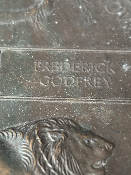 Casualty WWI Pair with plaque. Godfrey. Royal Engineers. Surbiton, Surrey. - Image 2