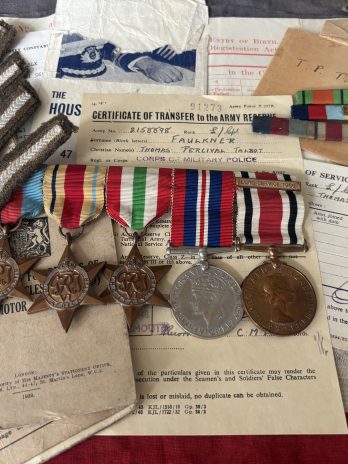 WWII Royal Military Police grouping with Special Constable Medal. Faulkner. Bristol.