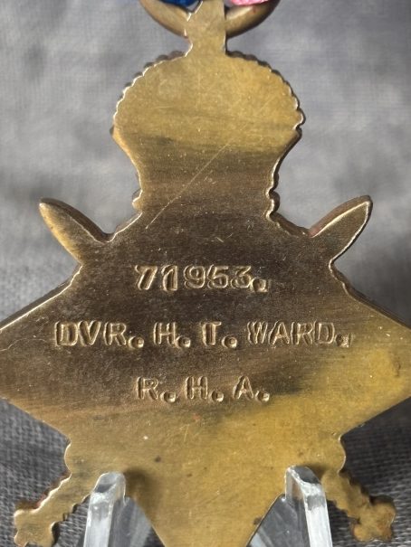 Casualty 1915 Star. Ward. Handsworth, Birmingham. Royal Horse Artillery. - Image 3