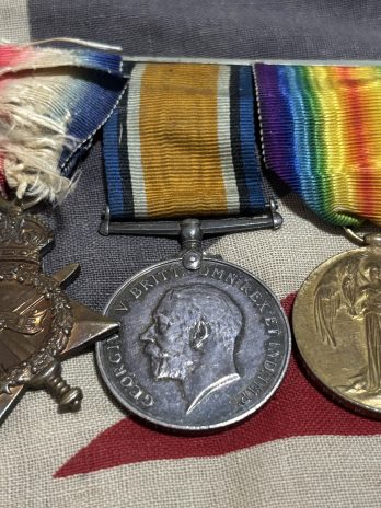 1915 Trio. Mallett. Suffolk Regiment. Grundisburgh/Harwich, Suffolk.