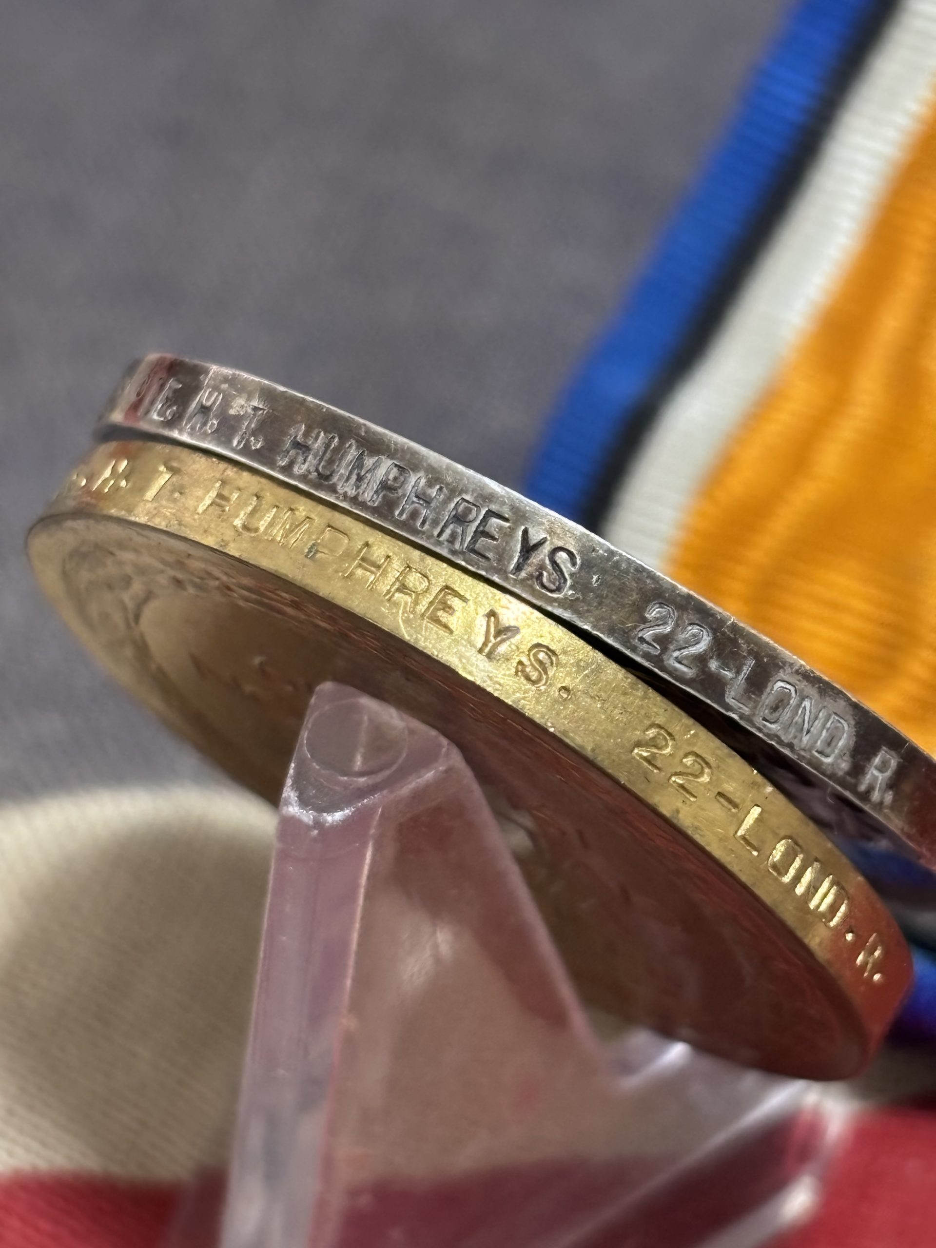 WWI Pair. Humphreys. Rotherhithe. 22 London Regiment attached to 35 Squadron Royal Air Force. - Image 2