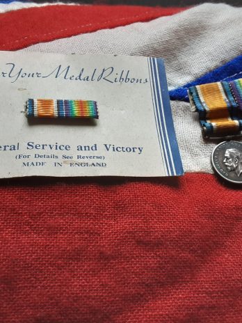 Period miniature WWI Pair & ribbon brooch