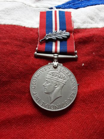 WWII War Medal with MID oakleaf. Mentioned in dispatches.