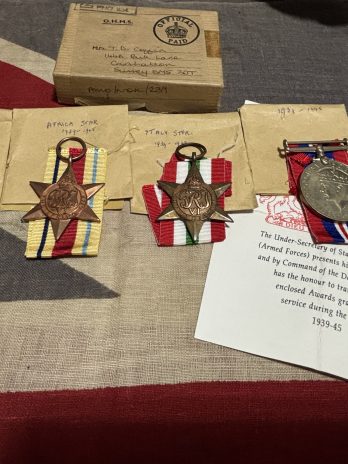 WWII Late issue medals. Coffin. Carshalton, Surrey