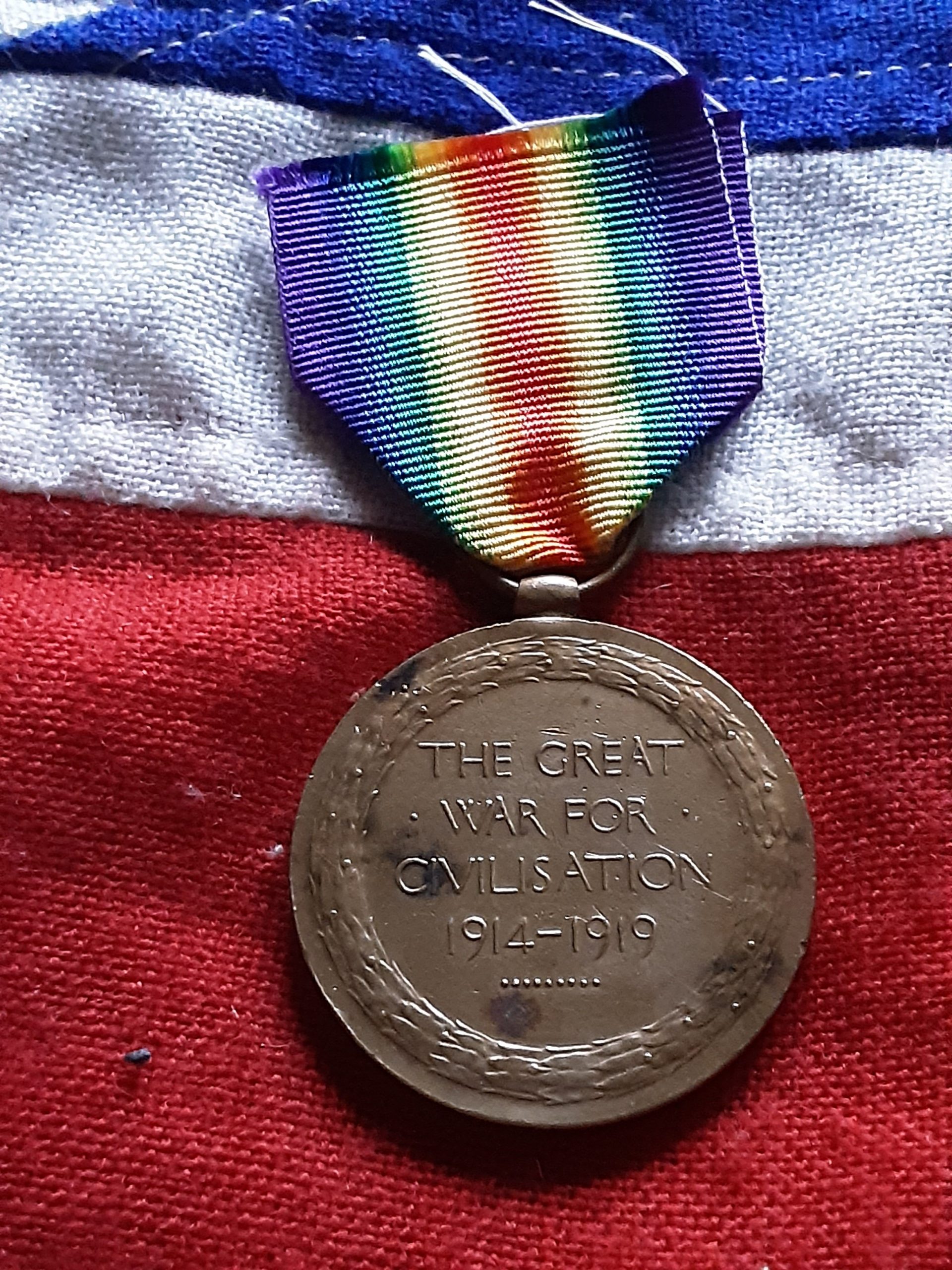 Victory Medal. William A Bright. 5th Berkshire Regiment. Chingford. Discharged, wounds . - Image 2