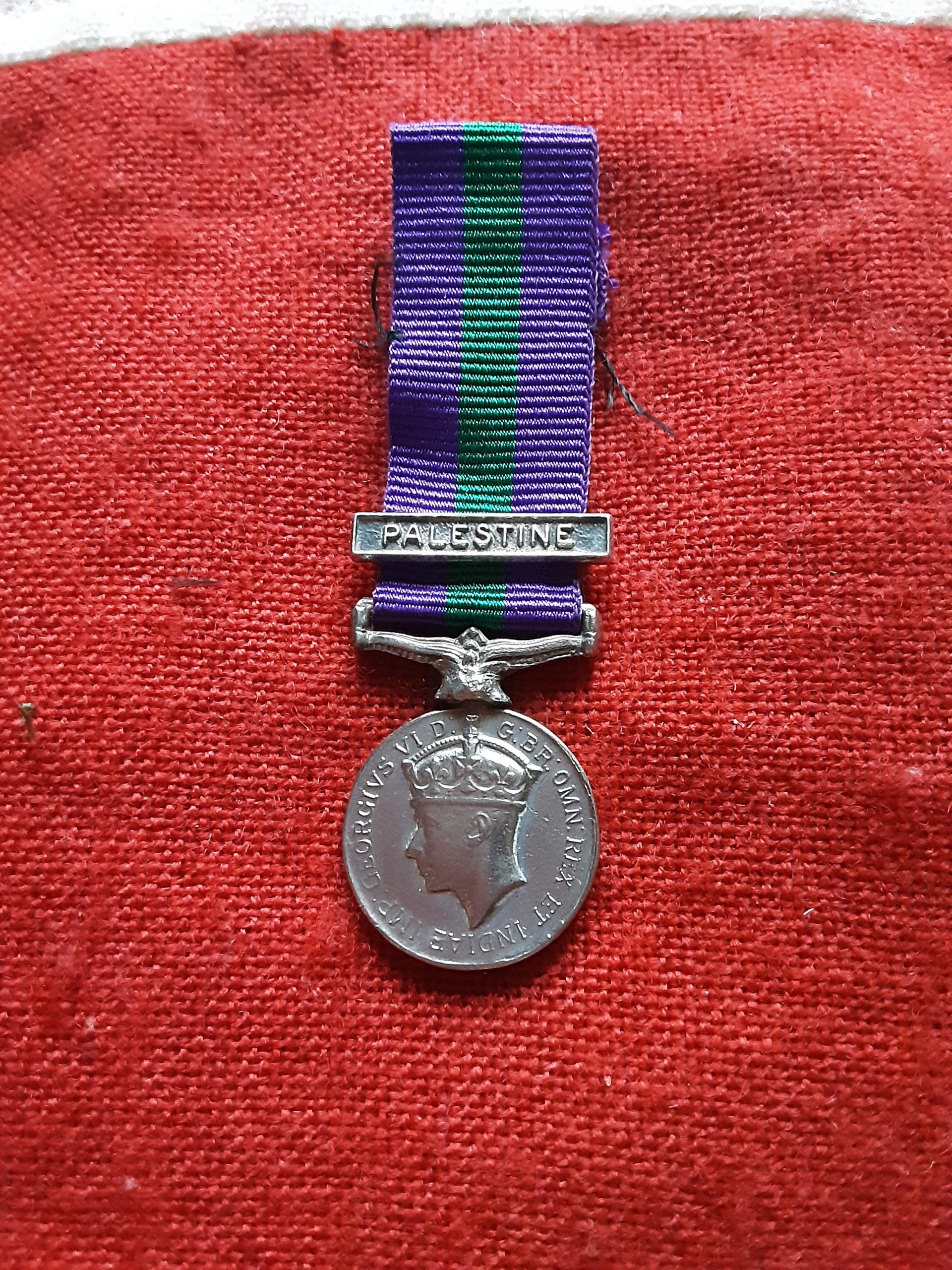 Period miniature General Service Medal. Palestine