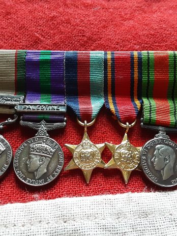 Period miniature IGS/Palestine GSM with Burma WWII group.