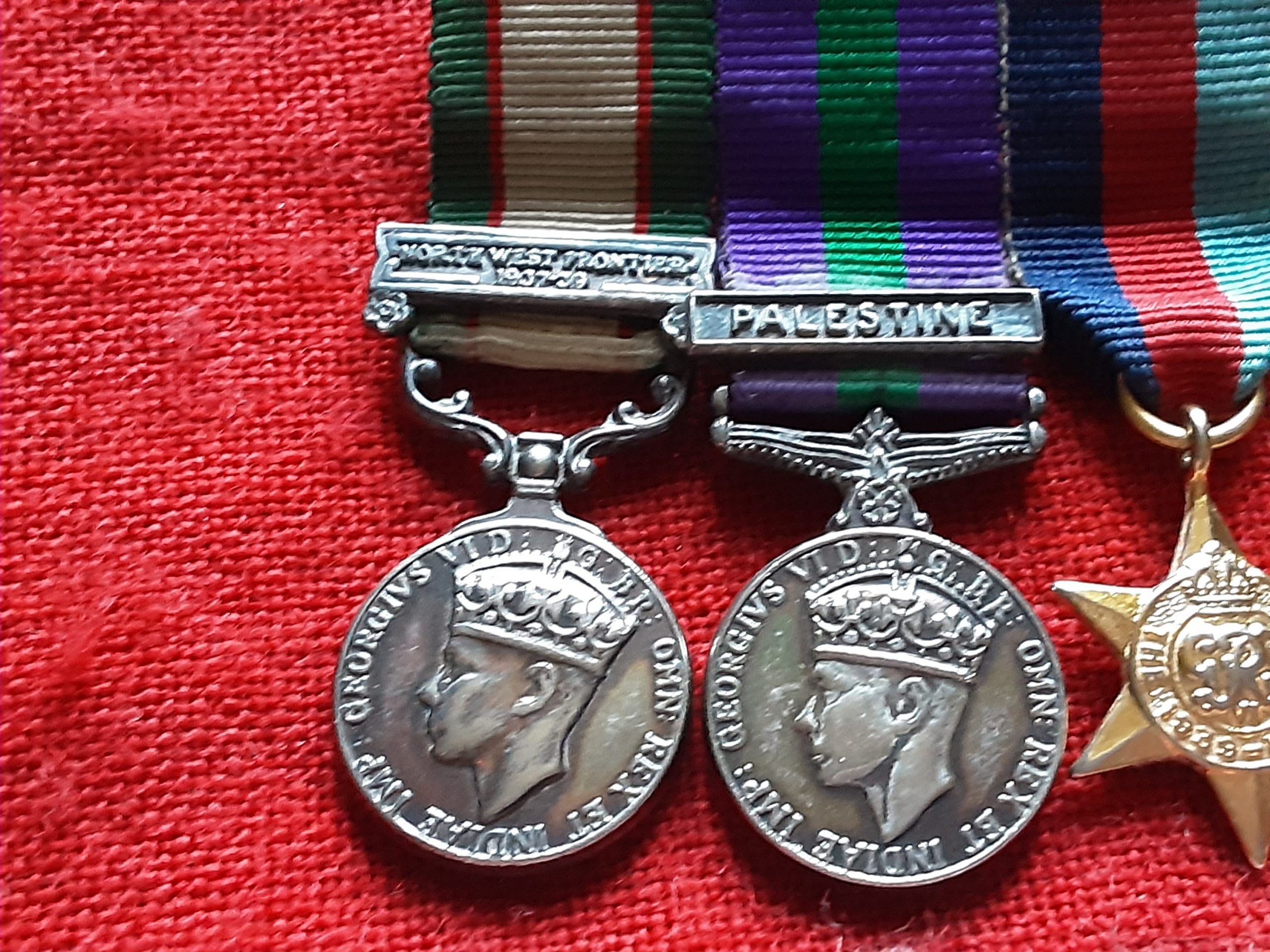 Period miniature IGS/Palestine GSM with Burma WWII group. - Image 2