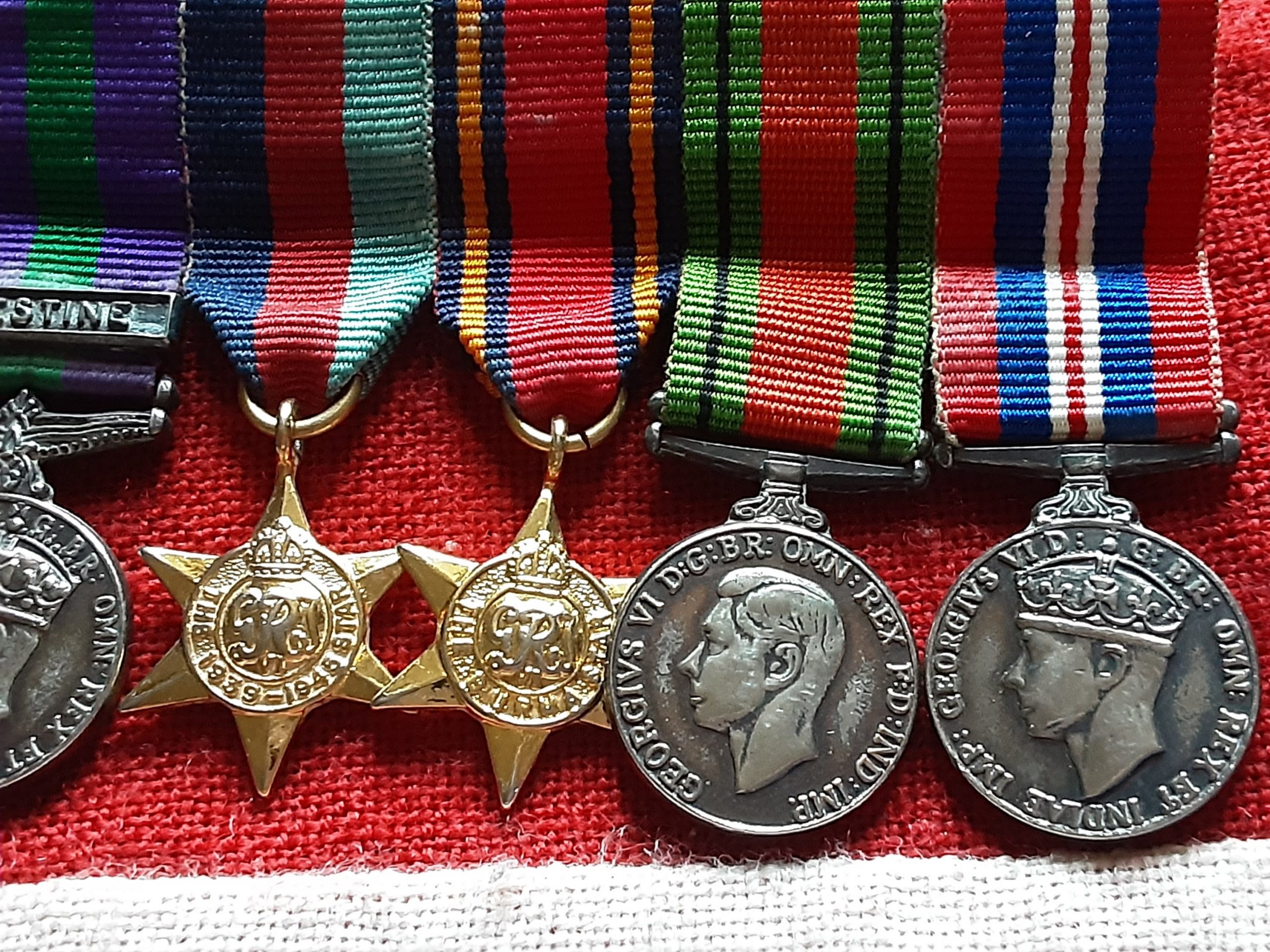 Period miniature IGS/Palestine GSM with Burma WWII group. - Image 3