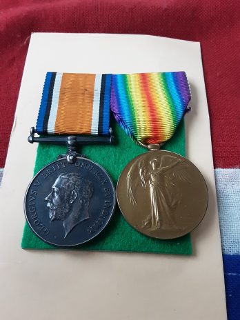 WWI Pair. Mark Wilkinson. Army Service Corps.