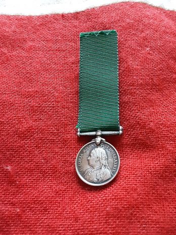 Period miniature Victorian Volunteer Force Long Service Medal.