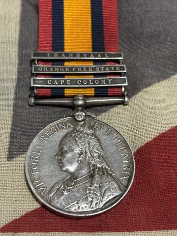 Queens South Africa Medal. McEwan. Kings Own Scottish Borderers.