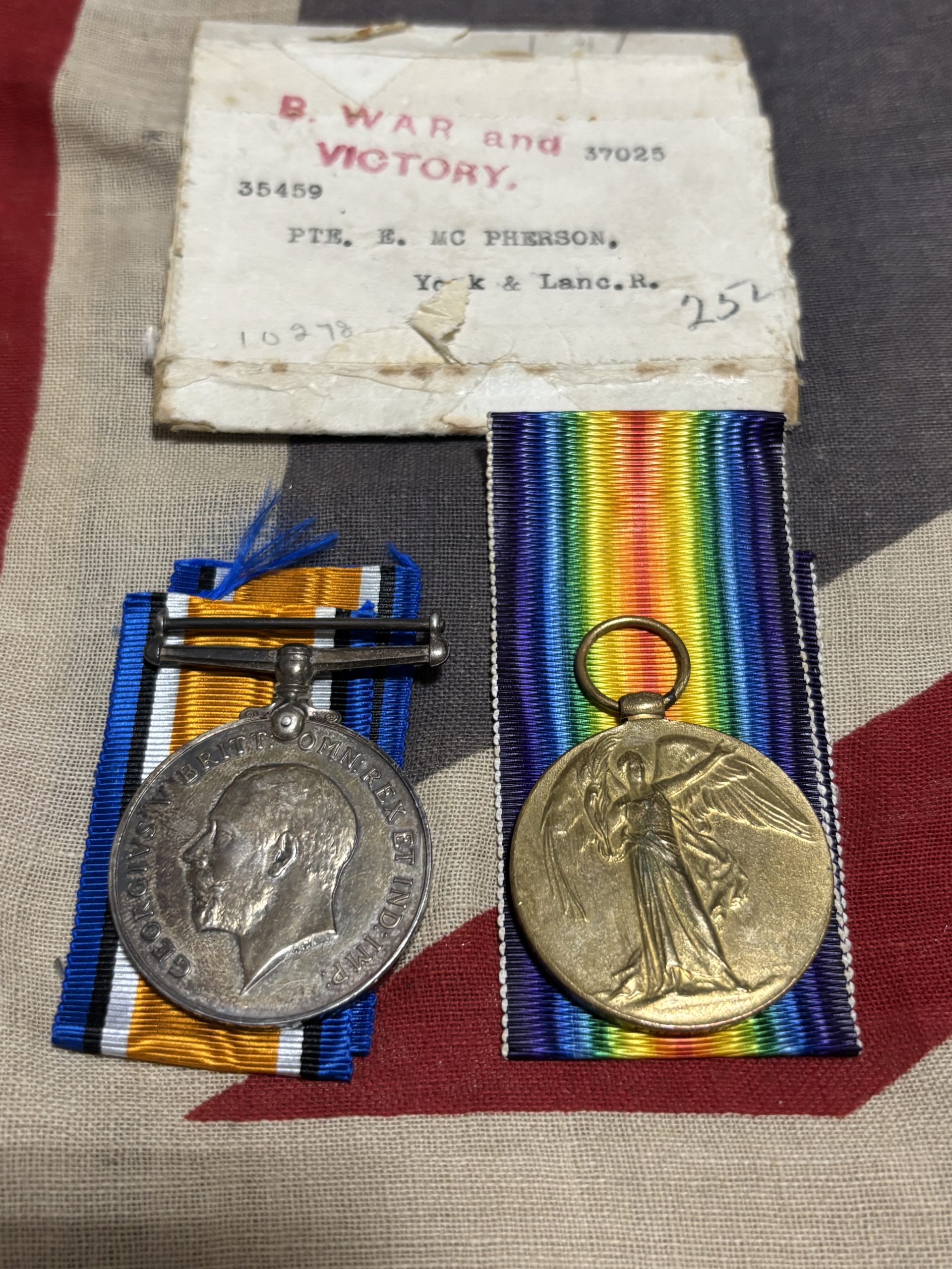 WWI Pair. McPherson. York & Lancaster Regiment.