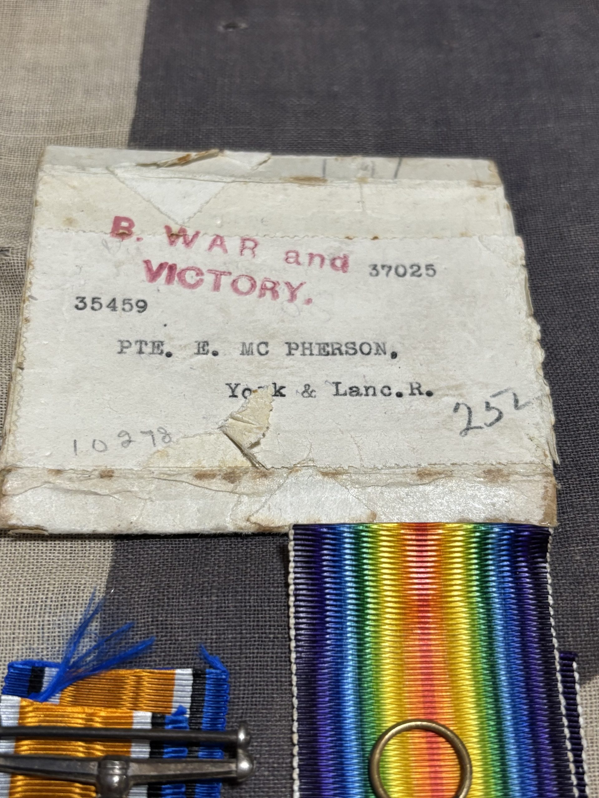 WWI Pair. McPherson. York & Lancaster Regiment. - Image 3