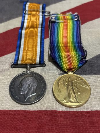 WWI Pair. Micklewright. Leicester Regiment. Middlesborough.