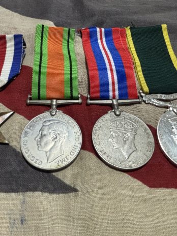 KGVI TEM with France & Germany Group. Gay. Kings Own Scottish Borderers/RA. Midlothian.