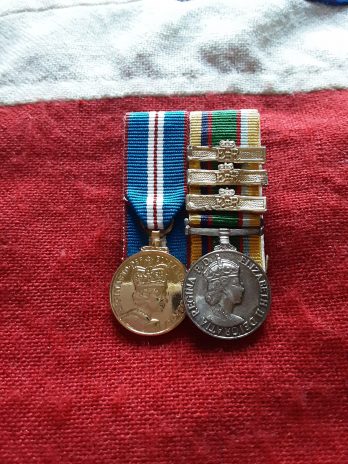 Period miniature. Golden Jubilee with Cadet Forces Medal. 3 clasps.