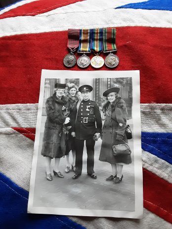 Attributed period miniature group. George Medal. Thomas Flood. AFS. Liverpool