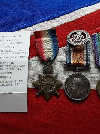 1915 Trio. 8th KOYLI. 8th Division. William Buck. Wounded. Born Knaresborough.